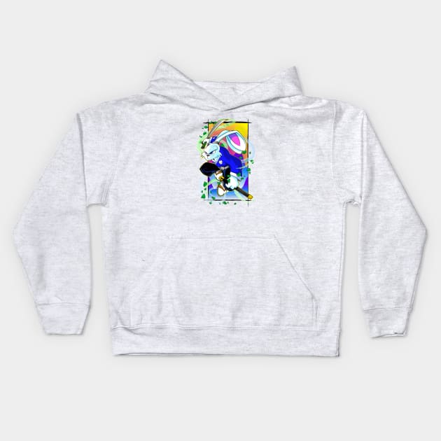 Samurai rabbit Kids Hoodie by kudoze